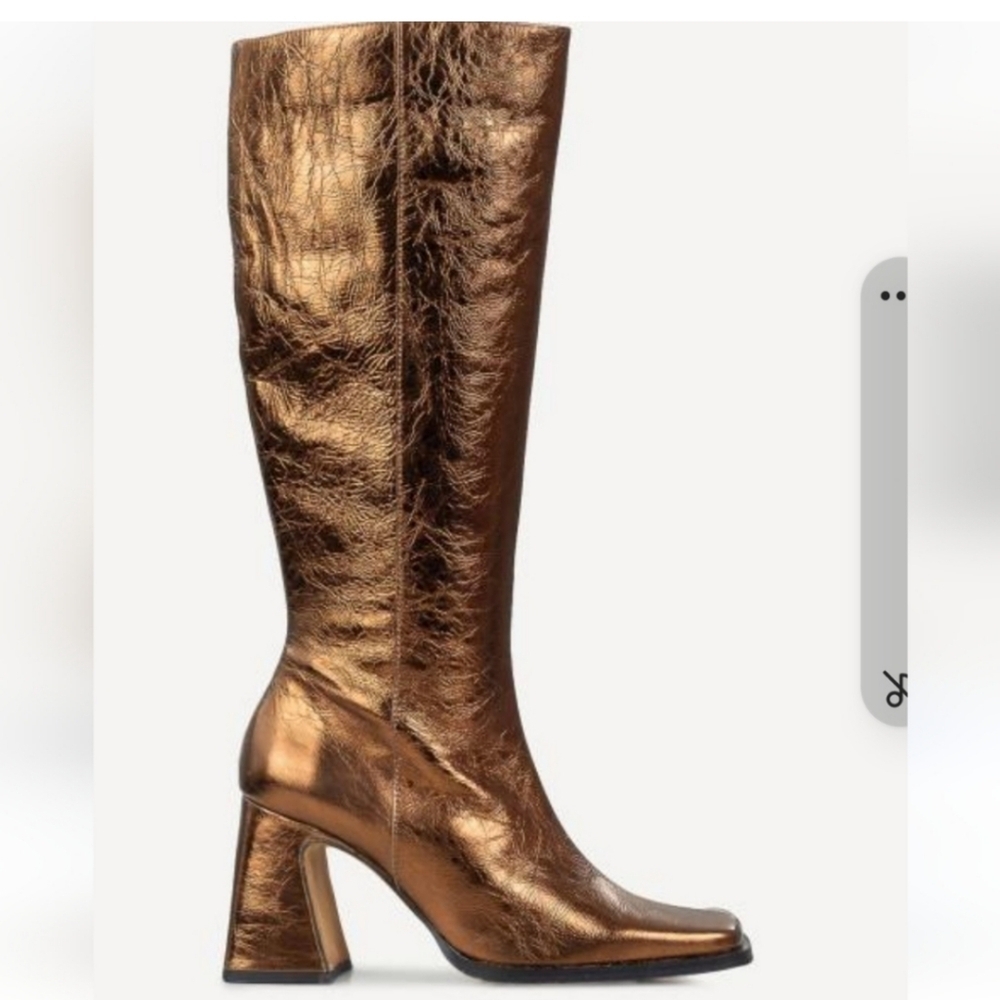 NEW Ana Palma Boots Metallic Bronze Knee High Size 38